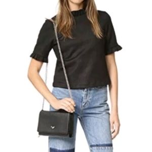 Botkier Soho Black Leather/Gunmetal Handbag Clutch